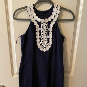 Navy Dress with Lace